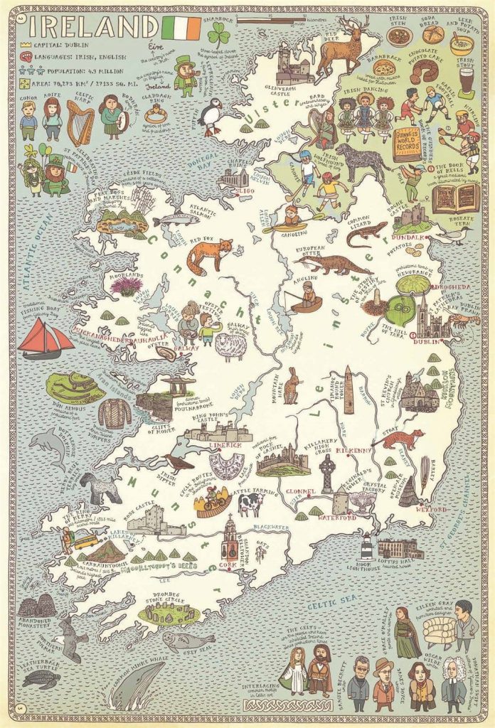 Irish map from Maps book by Aleksandra Mizielinska and Daniel Mizielinski